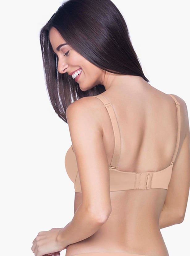AMANTE Solid Padded Wired Seamless Demi Bra