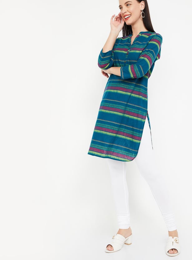 GO COLORS Solid Knitted Churidar