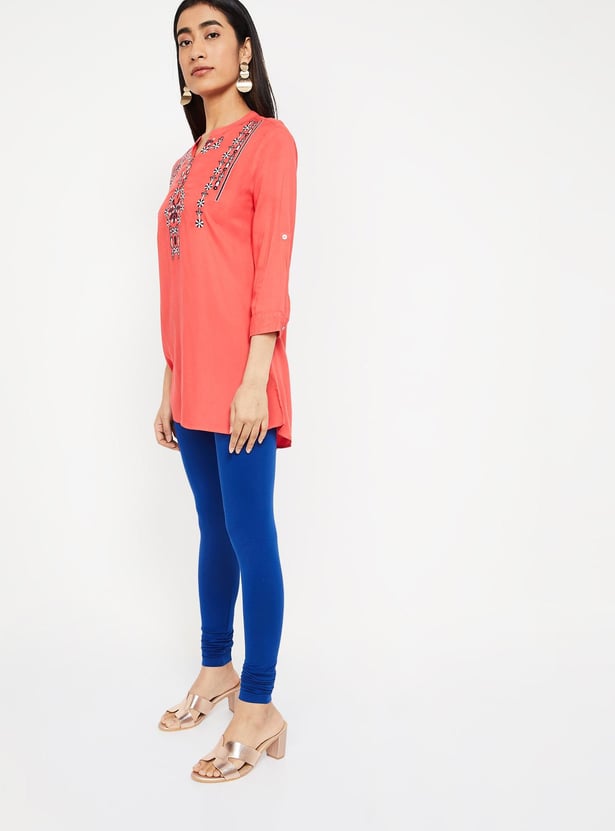 GO COLORS Solid Elasticated Leggings