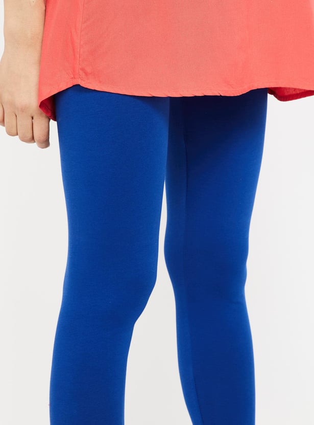 GO COLORS Solid Elasticated Leggings