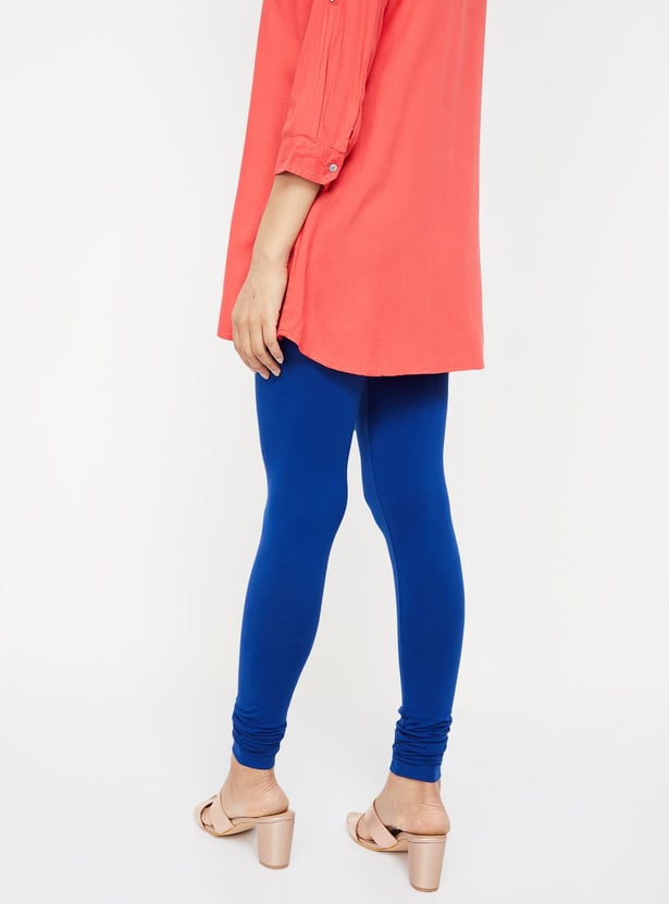 GO COLORS Solid Elasticated Leggings