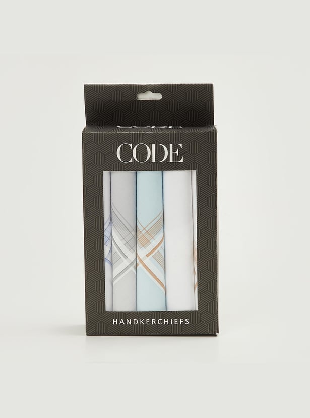CODE Men Striped Handkerchiefs - Pack of 5