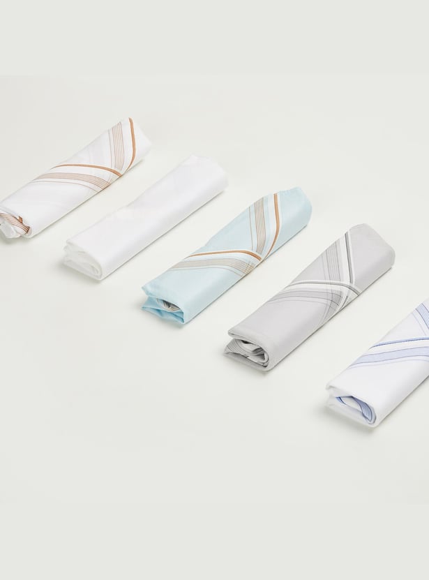 CODE Men Striped Handkerchiefs - Pack of 5