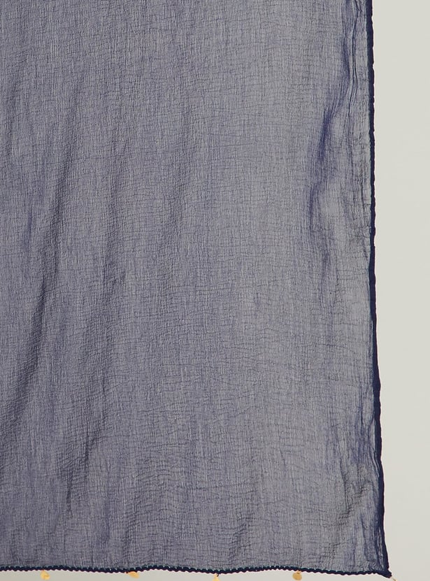 MELANGE Solid Dupatta with Embellished Border