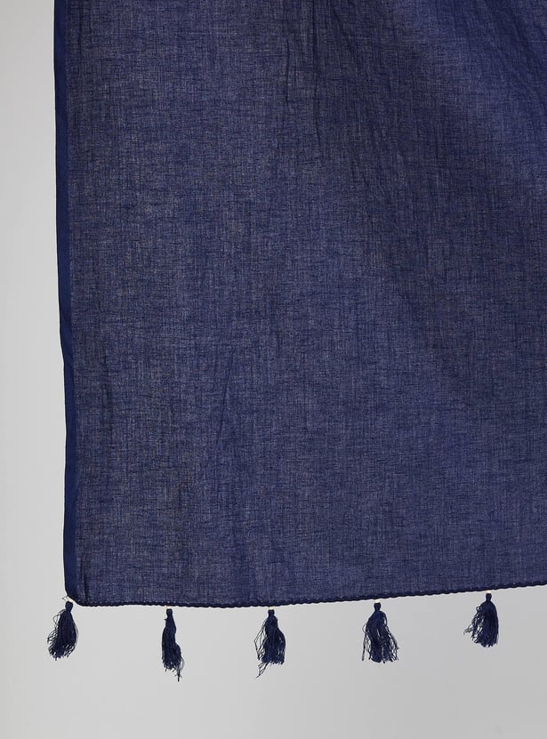 MELANGE Solid Tasseled Dupatta
