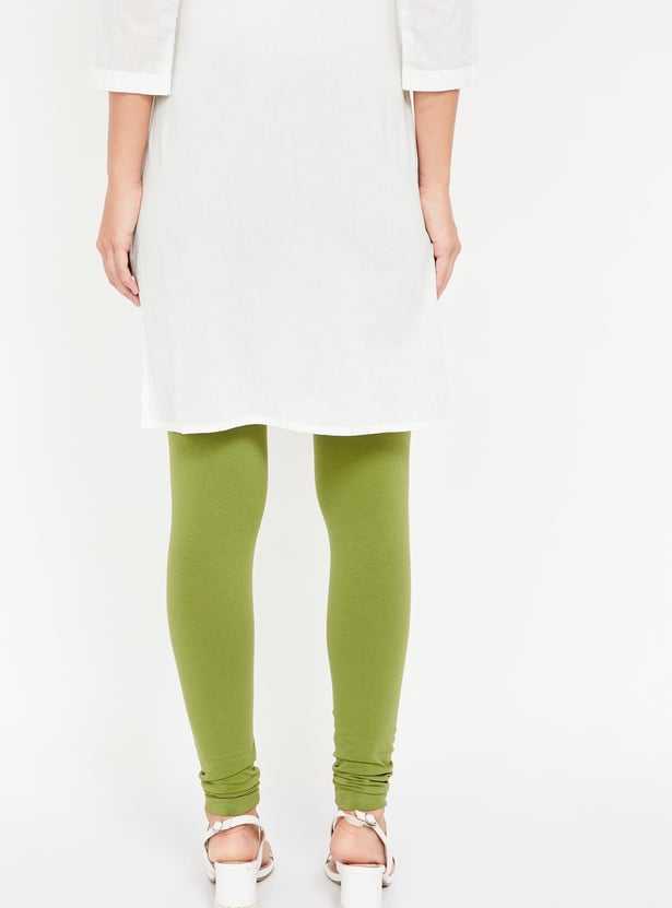 GO COLORS Women Solid Elasticated Churidar