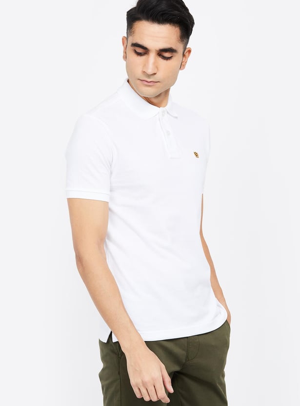 FAHRENHEIT Solid Slim Fit Polo T-shirt