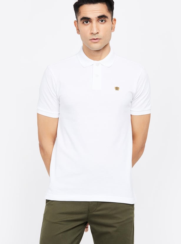FAHRENHEIT Solid Slim Fit Polo T-shirt