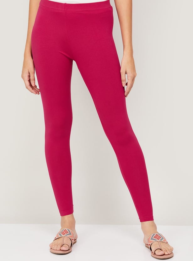 MELANGE Women Solid Elasticated Leggings