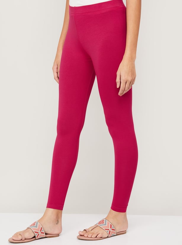 MELANGE Women Solid Elasticated Leggings