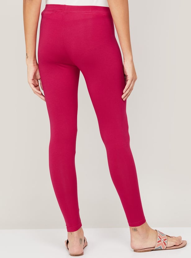 MELANGE Women Solid Elasticated Leggings
