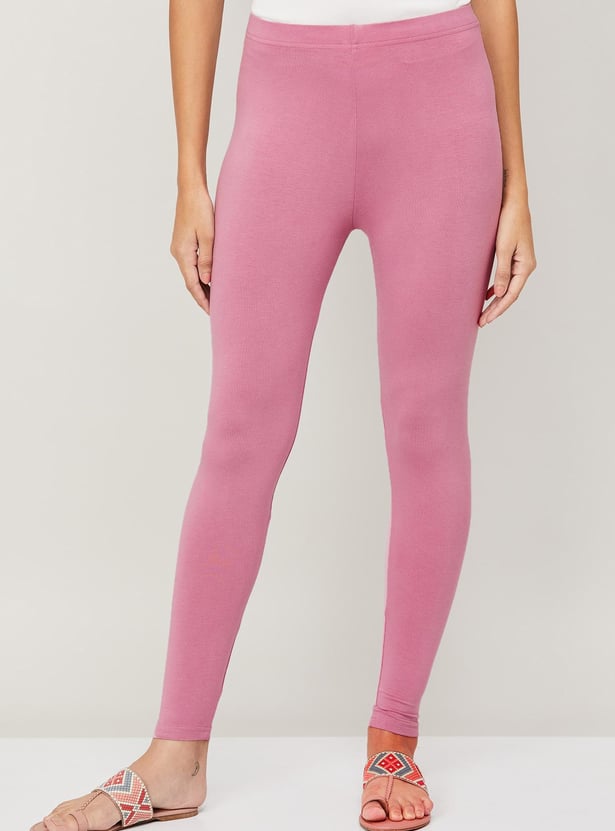 MELANGE Women Solid Elasticated Leggings