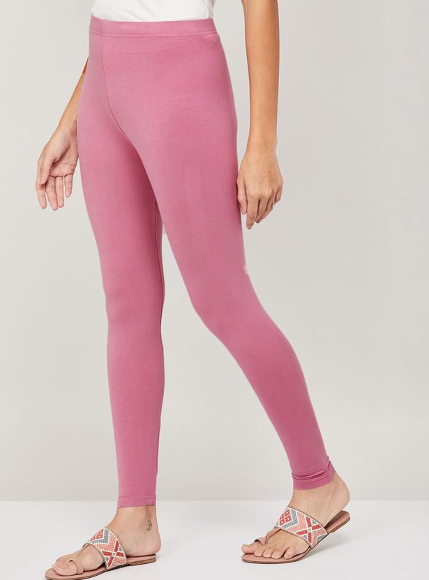 MELANGE Women Solid Elasticated Leggings