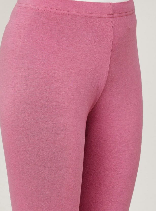 MELANGE Women Solid Elasticated Leggings