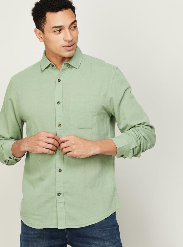 FAME FOREVER Solid Slim Fit Shirt