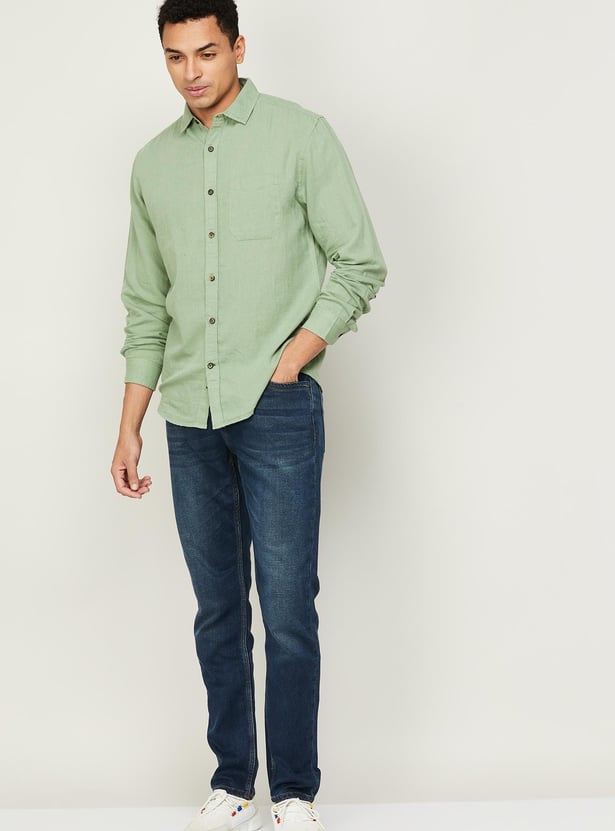 FAME FOREVER Solid Slim Fit Shirt