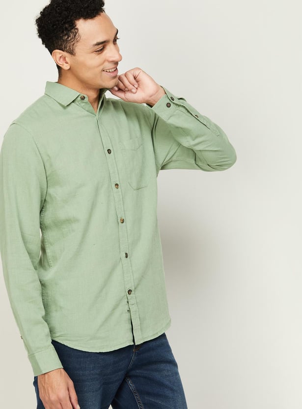 FAME FOREVER Solid Slim Fit Shirt