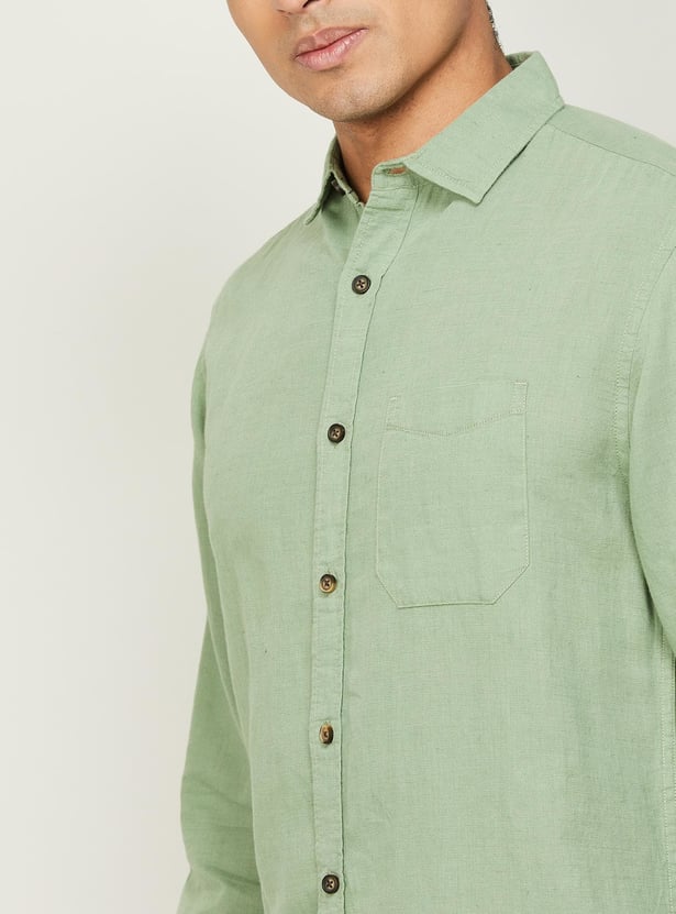 FAME FOREVER Solid Slim Fit Shirt