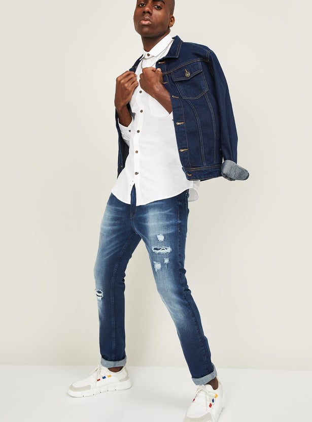 FAME FOREVER Men Solid Full Sleeves Casual Shirt