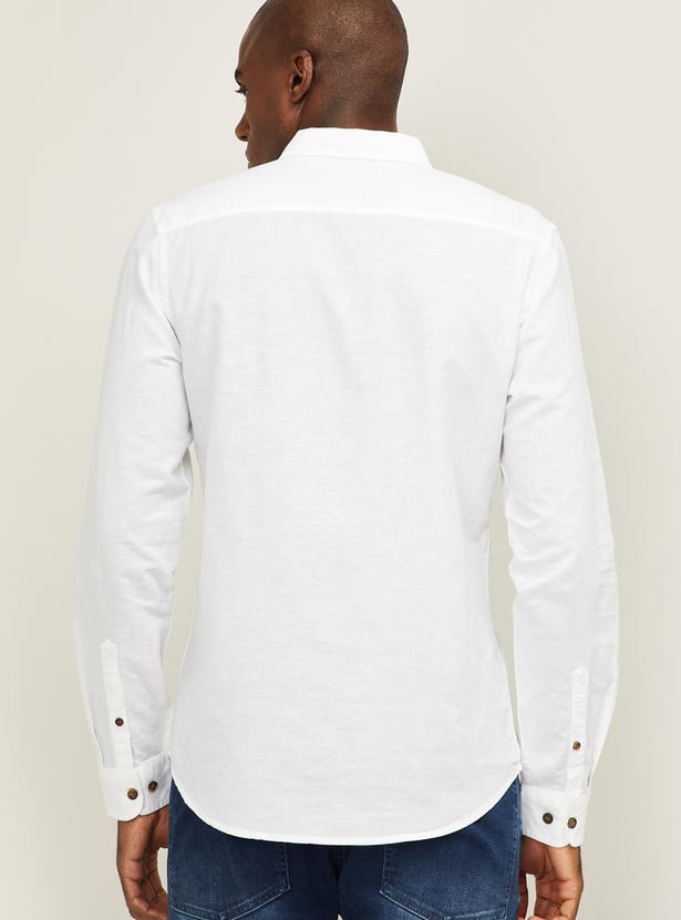 FAME FOREVER Men Solid Full Sleeves Casual Shirt
