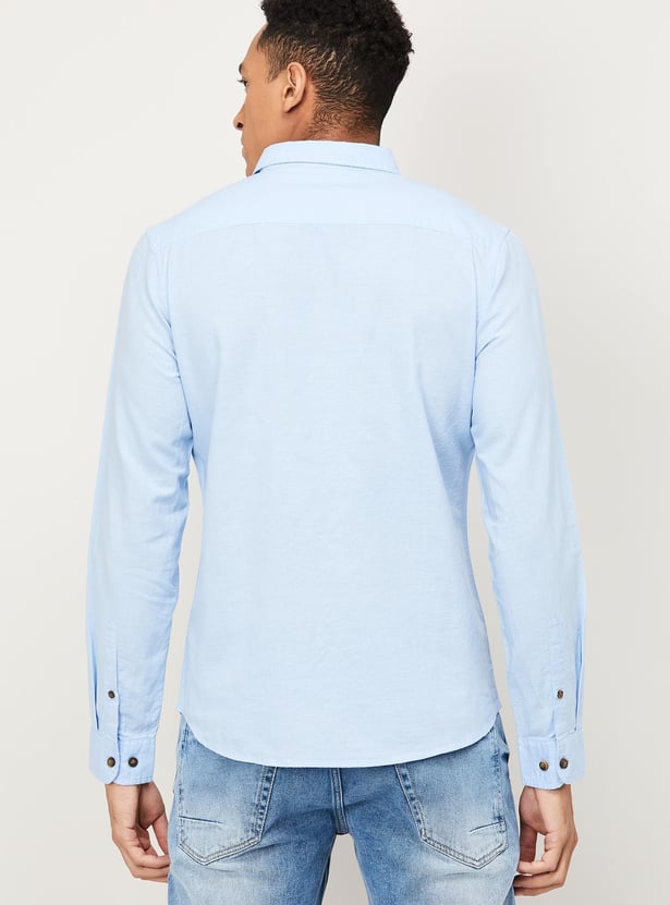 FAME FOREVER Men Solid Slim Fit Casual Shirt