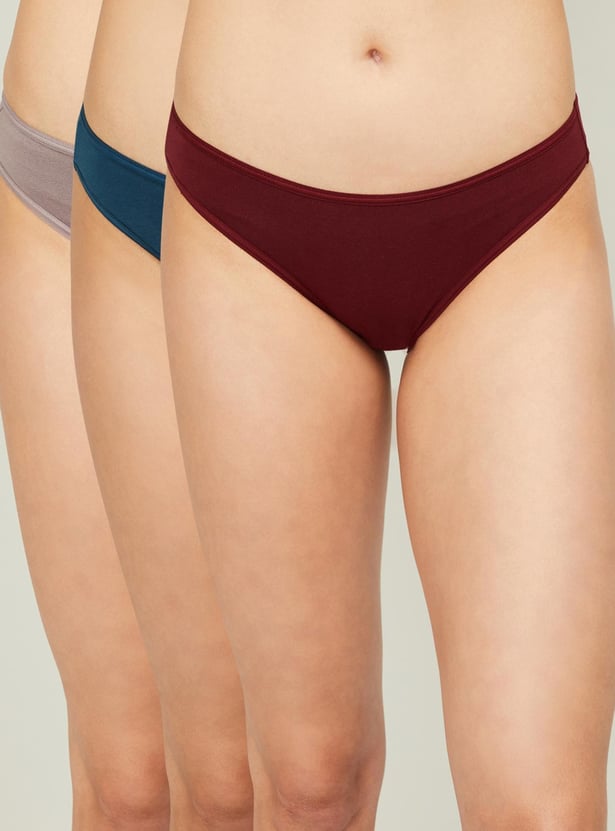 TRIUMPH Solid Knitted Hipster Panties - Pack Of 3