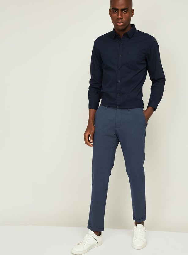 FAME FOREVER Men Solid Slim Fit Casual Shirt