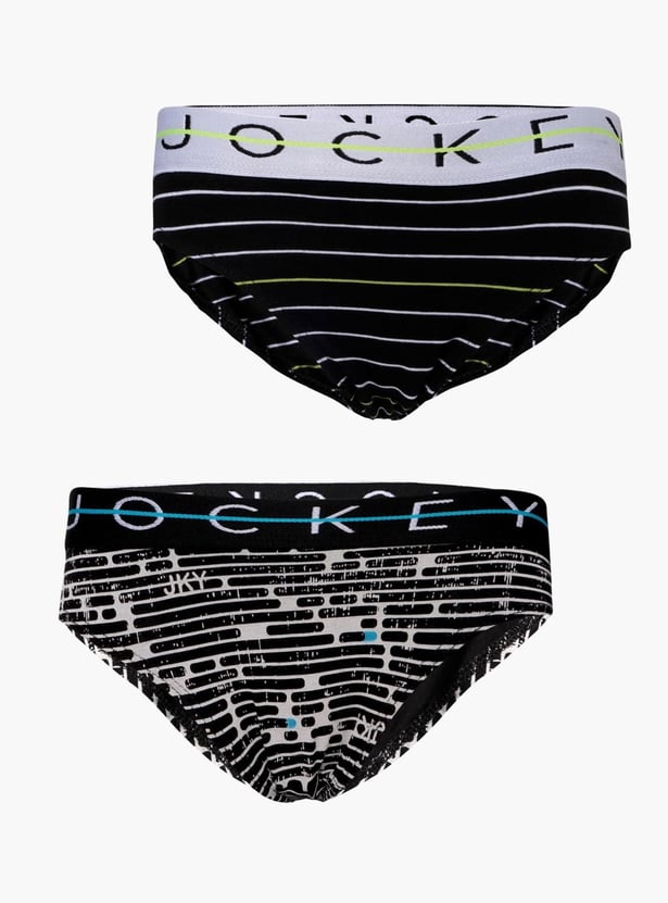 JOCKEY Boys Printed Elasticated Briefs - Pack of 2