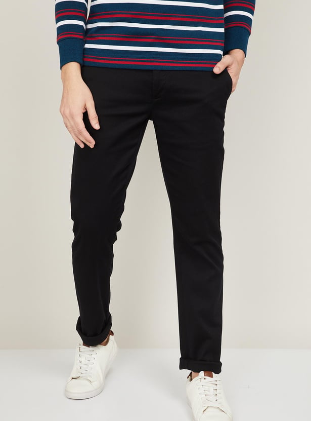 BLACKBERRYS CASUAL Men Solid Slim Straight Casual Trousers