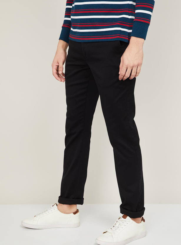 BLACKBERRYS CASUAL Men Solid Slim Straight Casual Trousers