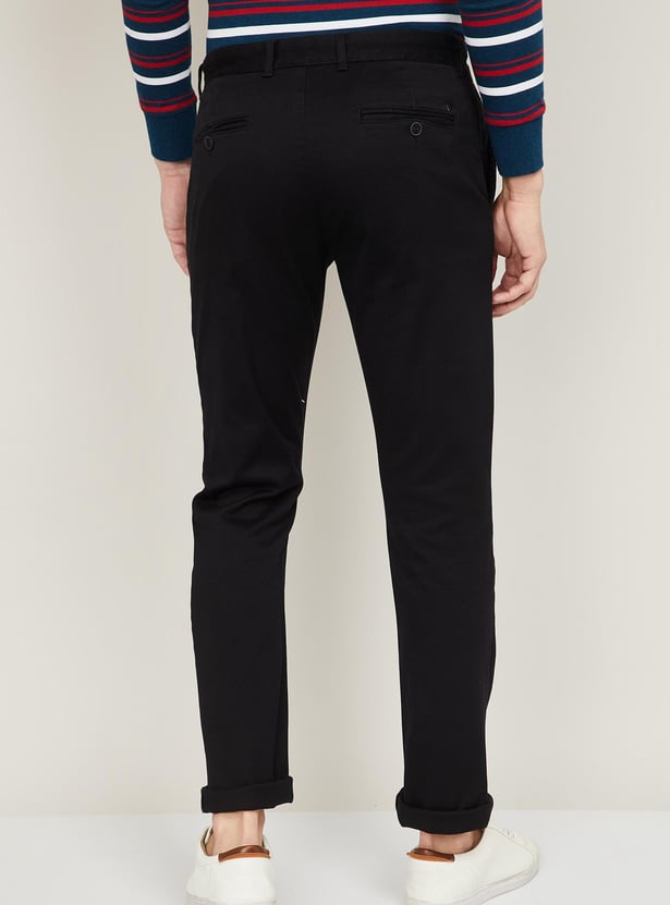 BLACKBERRYS CASUAL Men Solid Slim Straight Casual Trousers