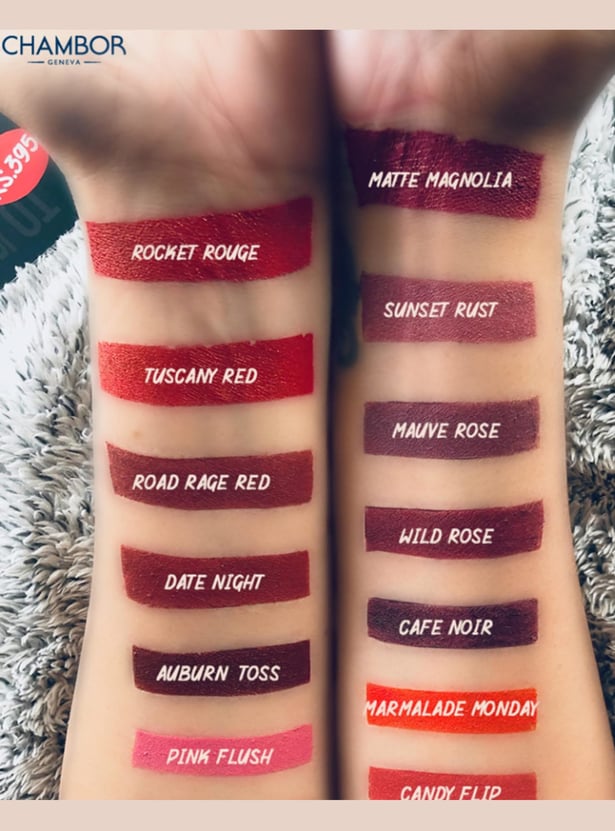 CHAMBOR Matte Riot Lipstick- Fire Engine