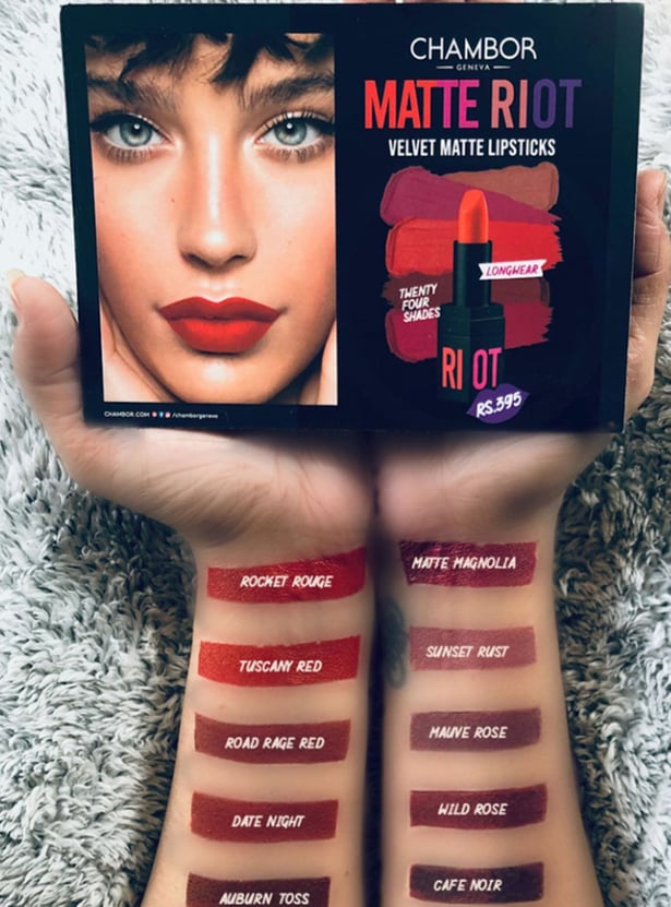 CHAMBOR Matte Riot Lipstick- Fire Engine