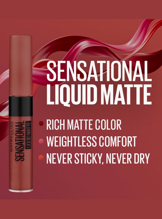 MAYBELLINE NEW YORK Sensational Liquid Matte Lipstick - 13 Upbeat Crimson