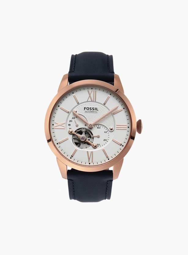 FOSSIL Men Round Automatic Watch with Leather Strap - ME3171I