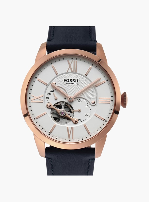 FOSSIL Men Round Automatic Watch with Leather Strap - ME3171I