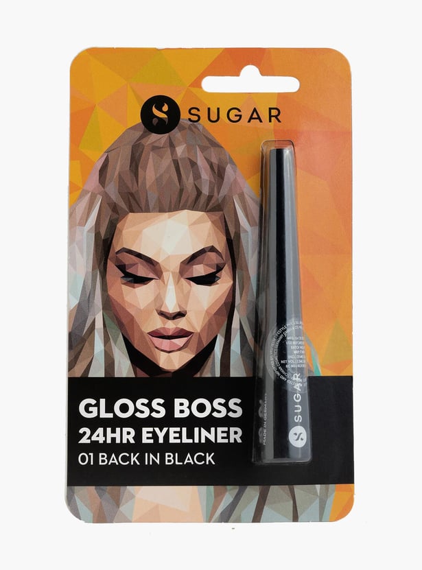 SUGAR Cosmetics Gloss Boss 24HR Eyeliner - 01 Back In Black (Black)