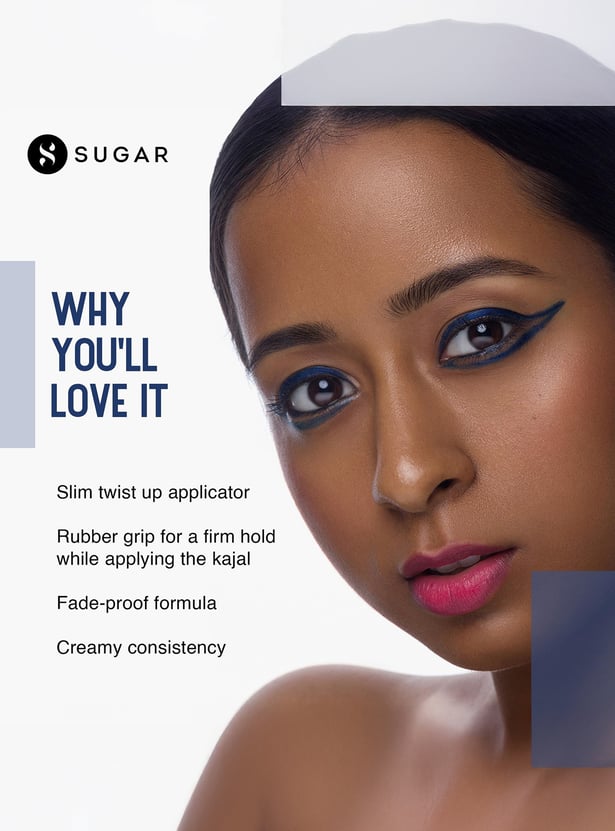 SUGAR Twist and Shout Fadeproof Kajal - 01 Black Velvet- 0.35G