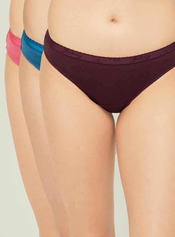 JOCKEY Solid Hipster Panties- Set of 3