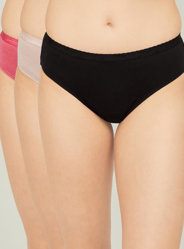JOCKEY Solid Hipster Panties- Pack of 3