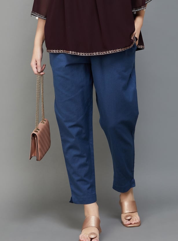 MELANGE Women Solid Straight Pants