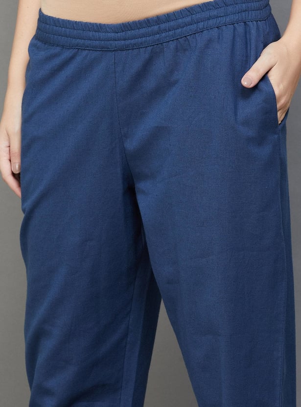 MELANGE Women Solid Straight Pants