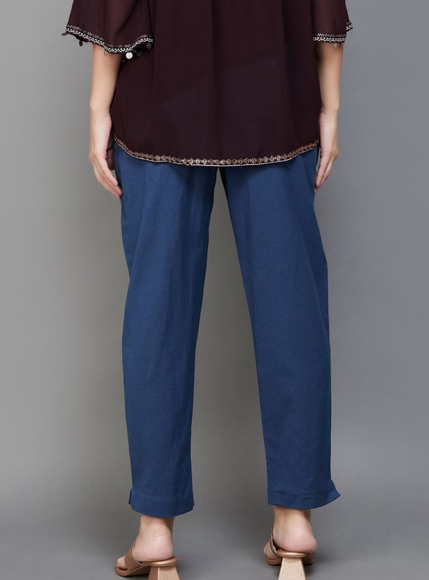 MELANGE Women Solid Straight Pants