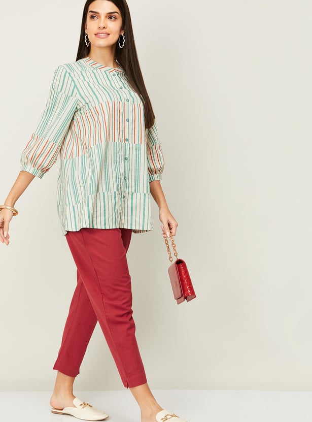MELANGE Women Solid Straight Pants