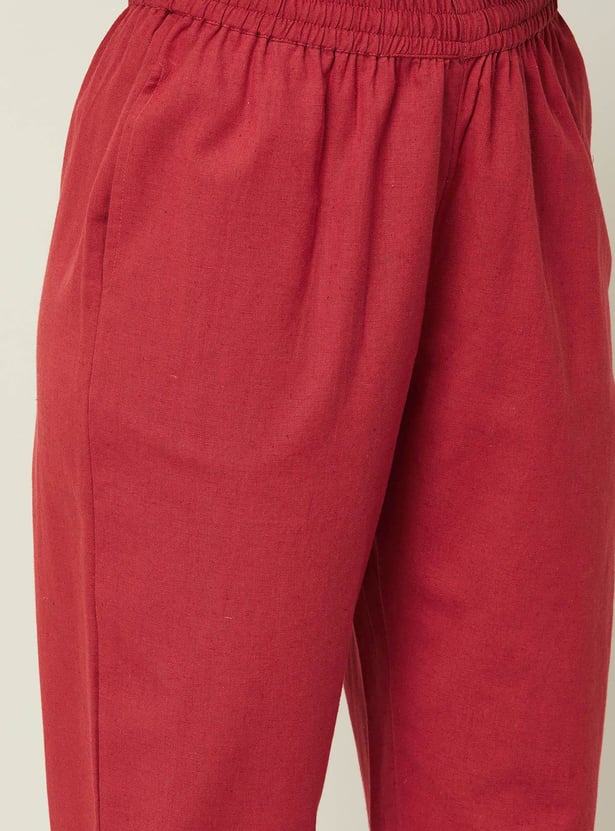 MELANGE Women Solid Straight Pants