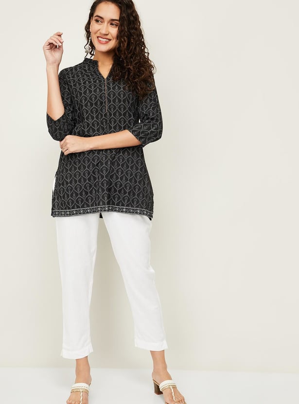 MELANGE Women Solid Cropped Pants