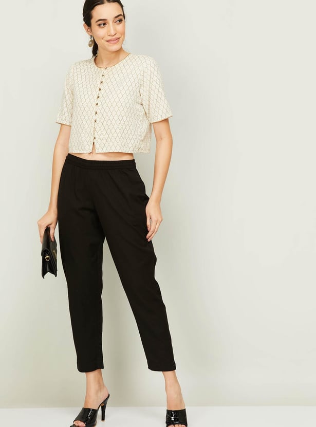 MELANGE Women Solid Straight Pants