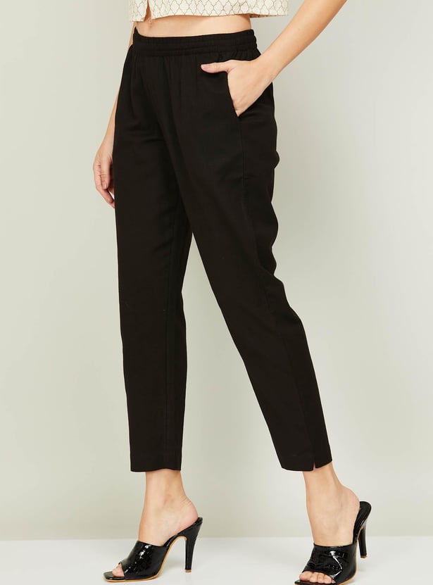 MELANGE Women Solid Straight Pants