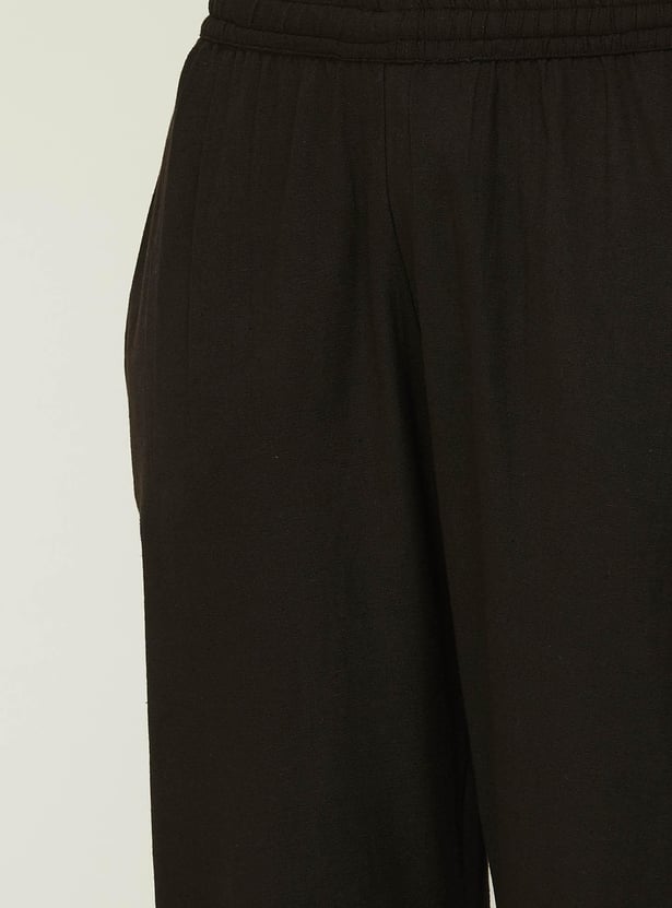 MELANGE Women Solid Straight Pants