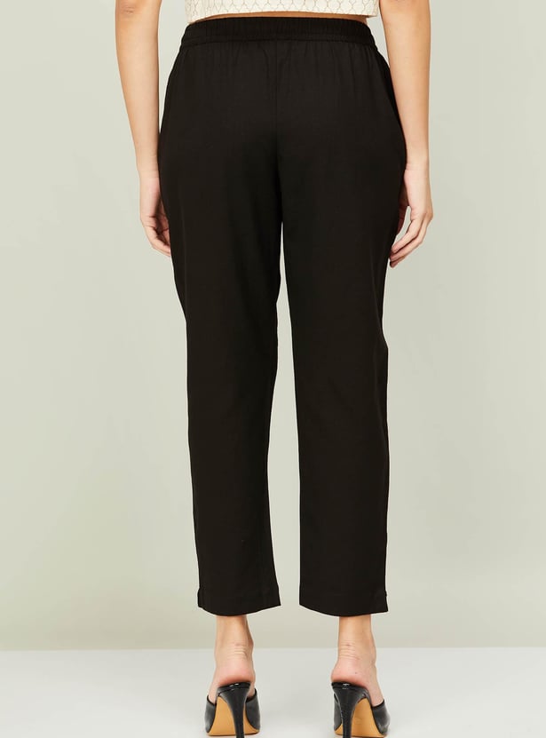 MELANGE Women Solid Straight Pants